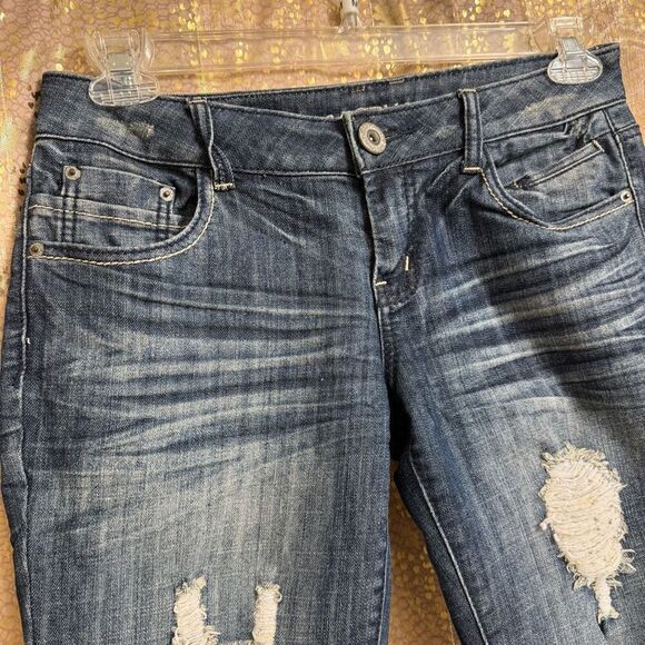 Blue Asphalt Skinny Mid Rise Faded 2000s Vintage Style Jeans Size 7 - Picture 6 of 9